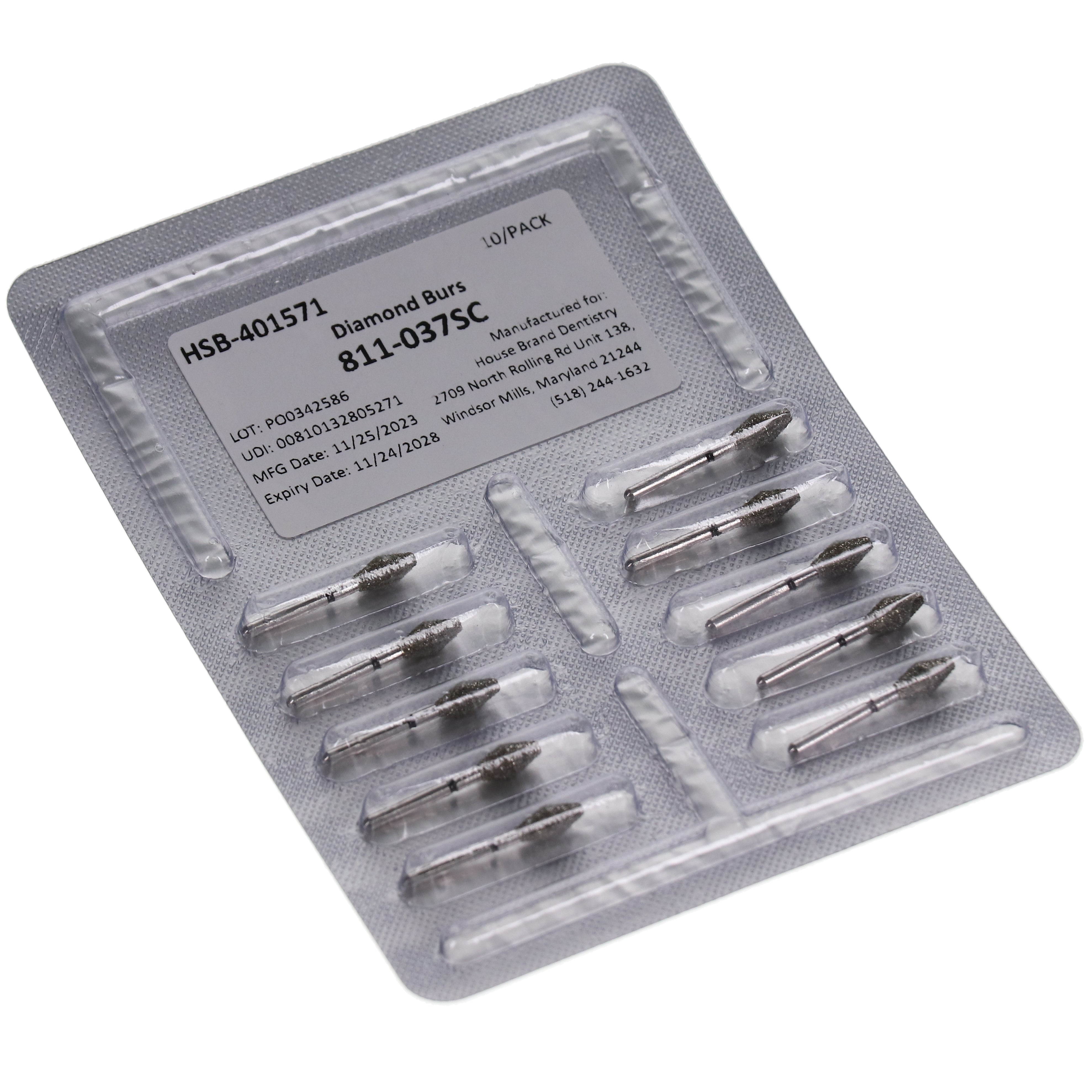 House Brand Dentistry 401571 FG 811-037SC Barrel Super Coarse Grit Diamond Burs 10/Pk House Brand Dentistry 401571 FG 811-037SC Barrel Super Coarse Grit Diamond Burs 10/Pk